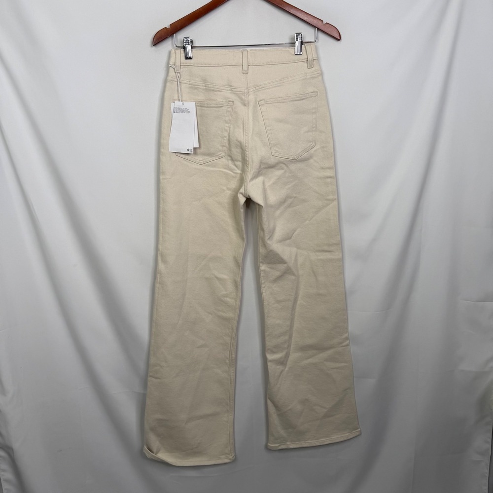 & Other Stories Womens High Waist Wide Leg Denim Jeans Cream Off-White Size 4 - Picture 6 of 10